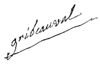Подпись Ж.Б. де Грибоваля