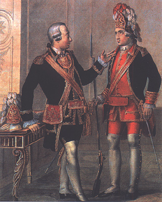 Офицер и сержант Лейб-Компании. 1742-1762 гг.