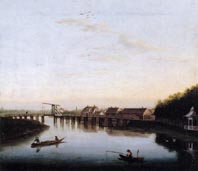 Шпрее в окрестностях Шарлотенбурга - 1762 - Die Spree mit Schlossbrucke bei Charlottenburg, Jakob Philipp Hackert